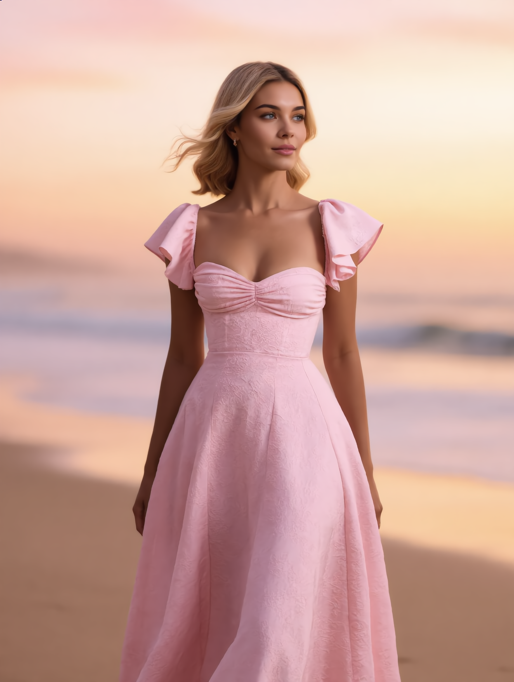 Midi Jurk Halter – Vintage Zomerjurk met Wijde Rok