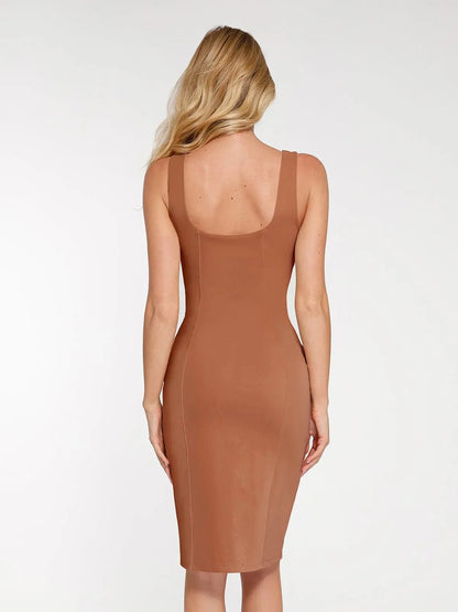 LINA – Nubuck Sculpt Midi Dress