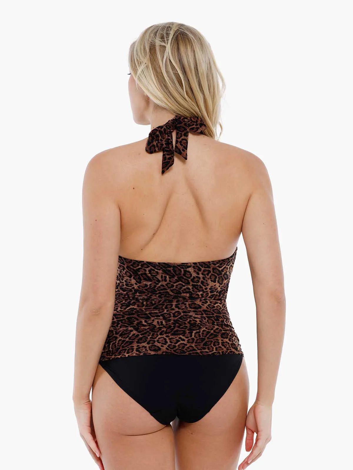 Shapewear Halter Tummy Control One Piece Swimsuit - LivingCurves Leopard Swimwear Leopard / XS