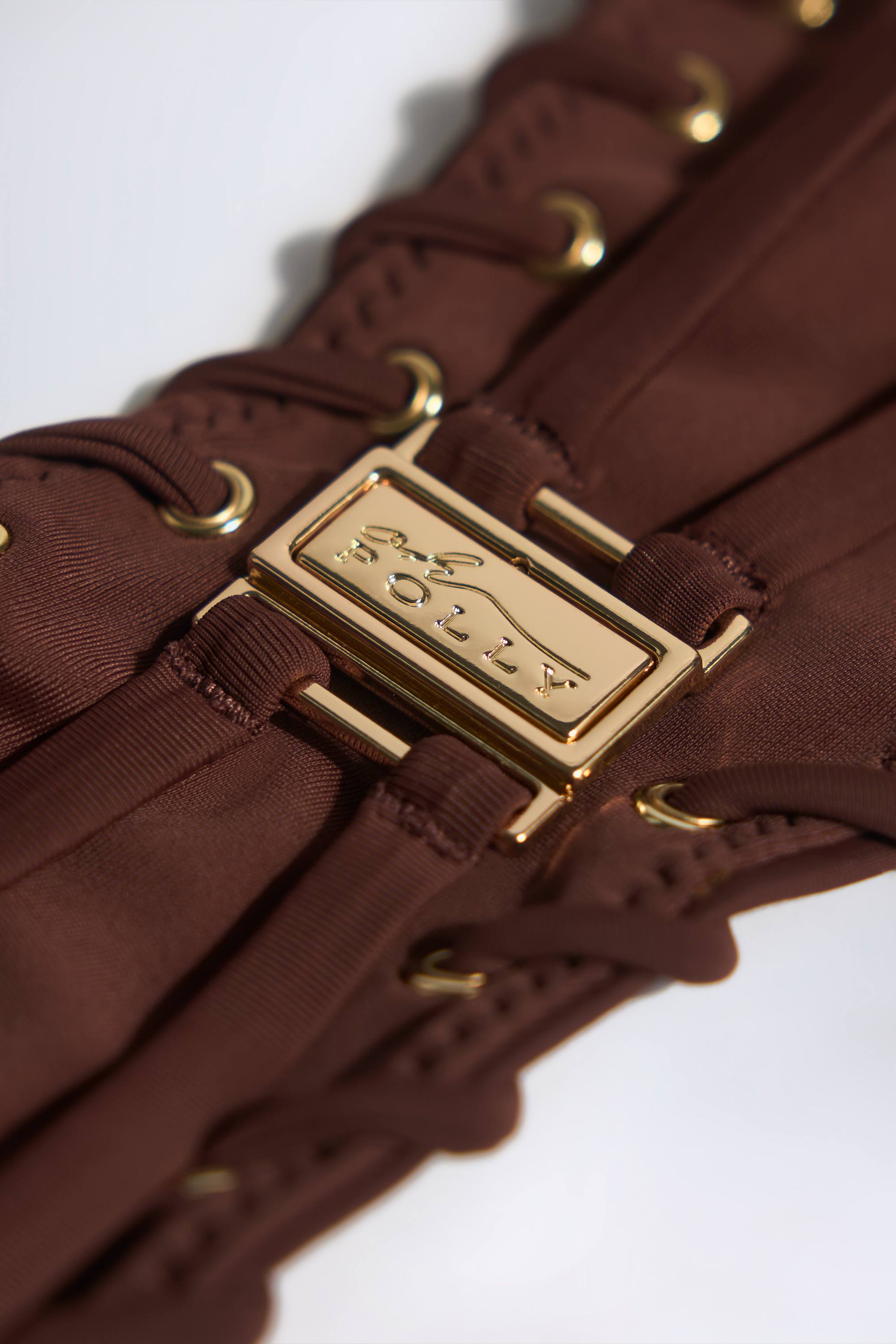 LIV - Luxe Bikini Set | Bandeau Bikini Top in Chocolate Brown