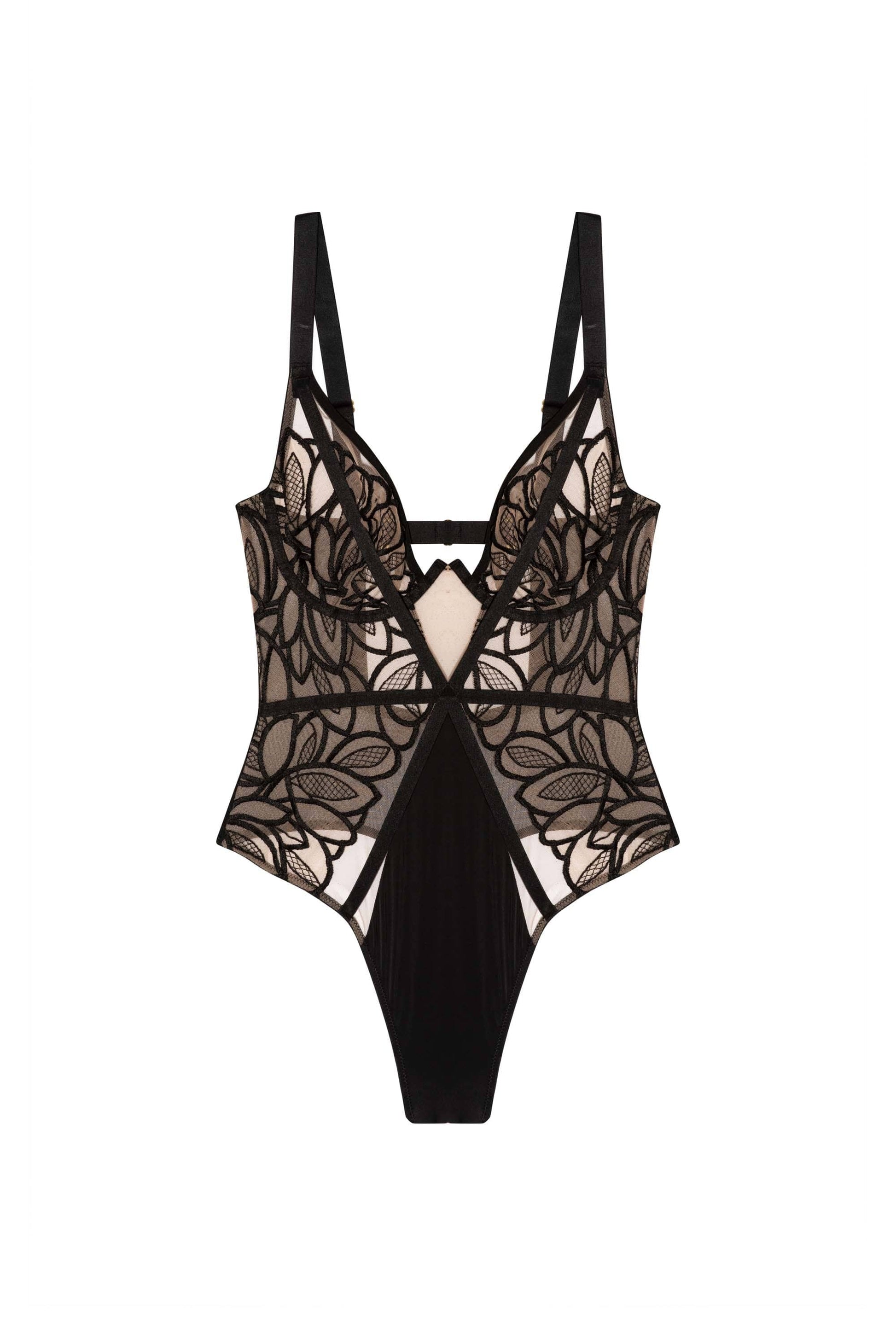 LILIX – Embroidery Body in Zwart - LivingCurves Bodysuit 32B