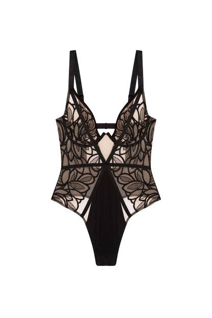 LILIX – Embroidery Body in Zwart - LivingCurves Bodysuit 32B