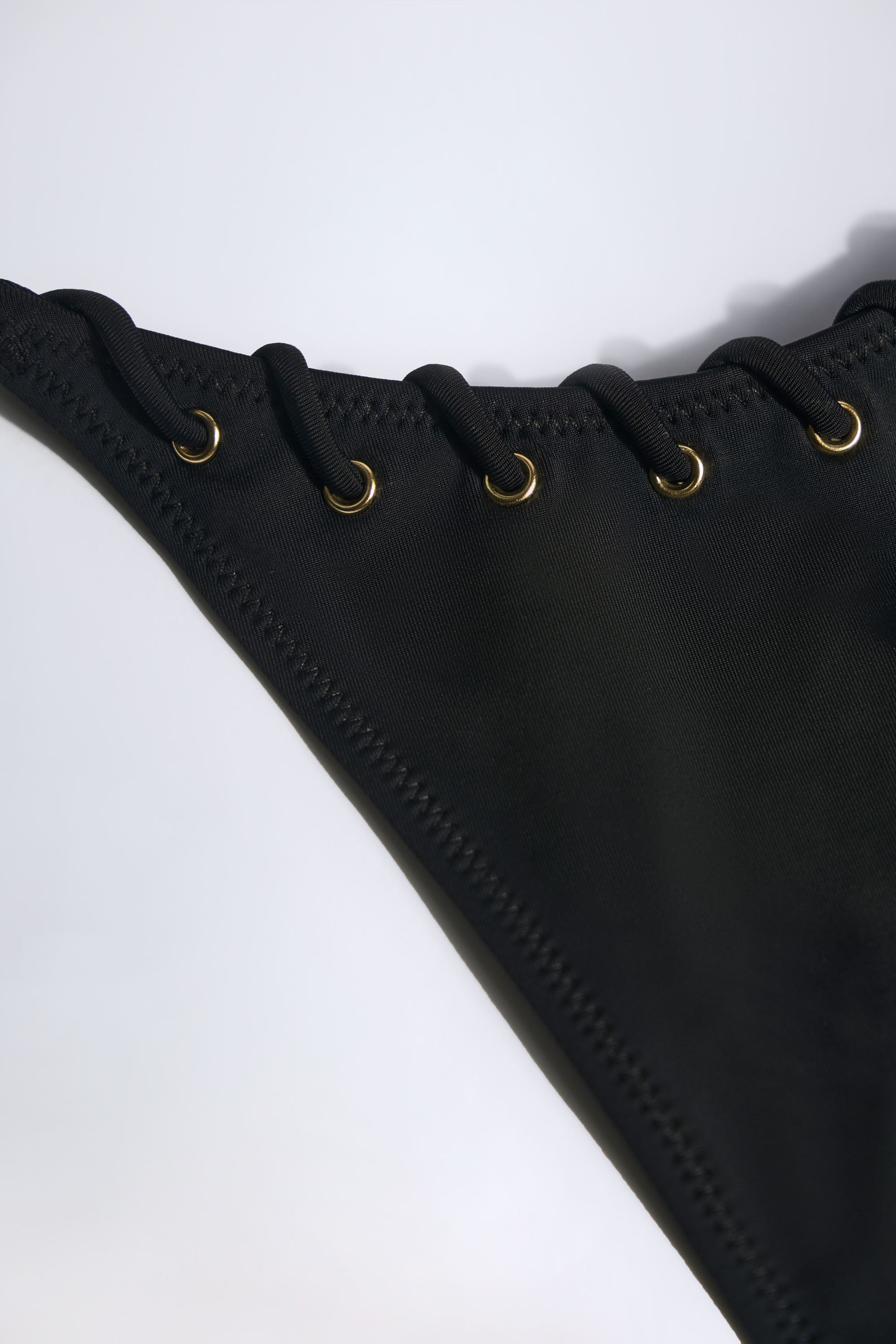 LIV - Luxe Bikini Set | Drawstring Thong Bikini Bottoms in Black