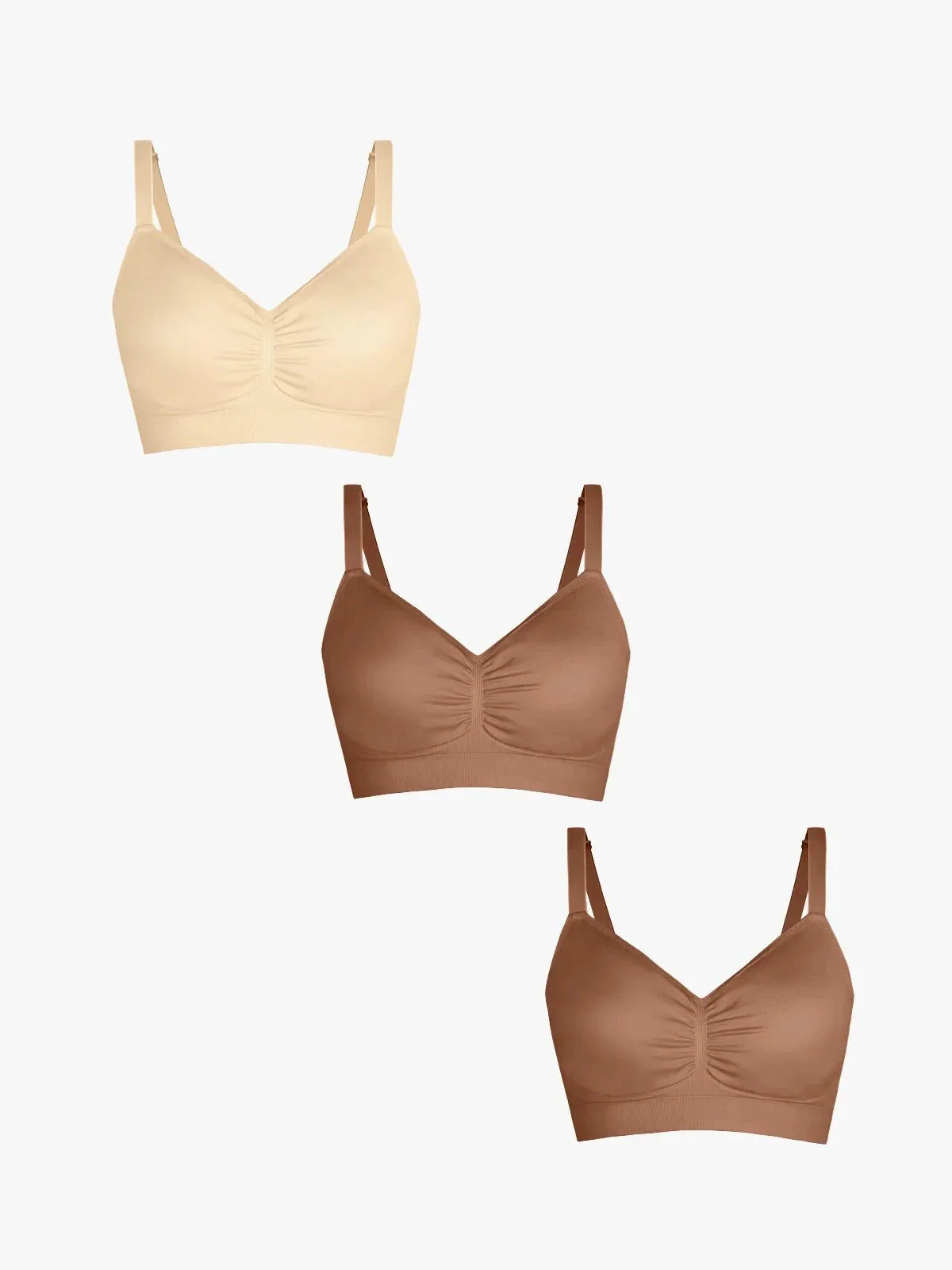 MAELLE | 3-Pack Naadloze Comfortbeha met Uitneembare Pads