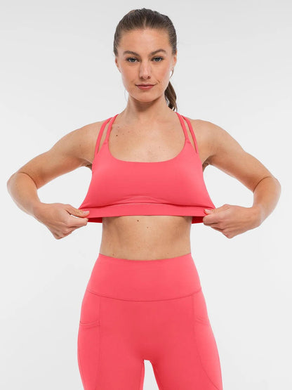 BRXL Cross Strap Sports Bra High-Waisted Shorts Set