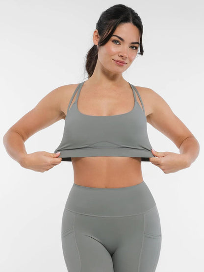 BRXL Cross Strap Sports Bra High-Waisted Shorts Set