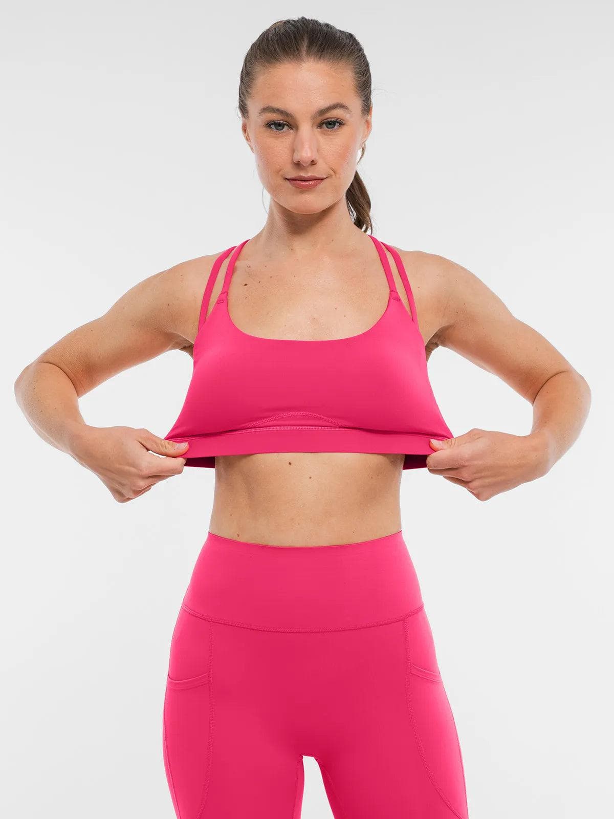 BRXL Cross Strap Sports Bra High-Waisted Shorts Set
