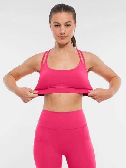 BRXL Cross Strap Sports Bra High-Waisted Shorts Set
