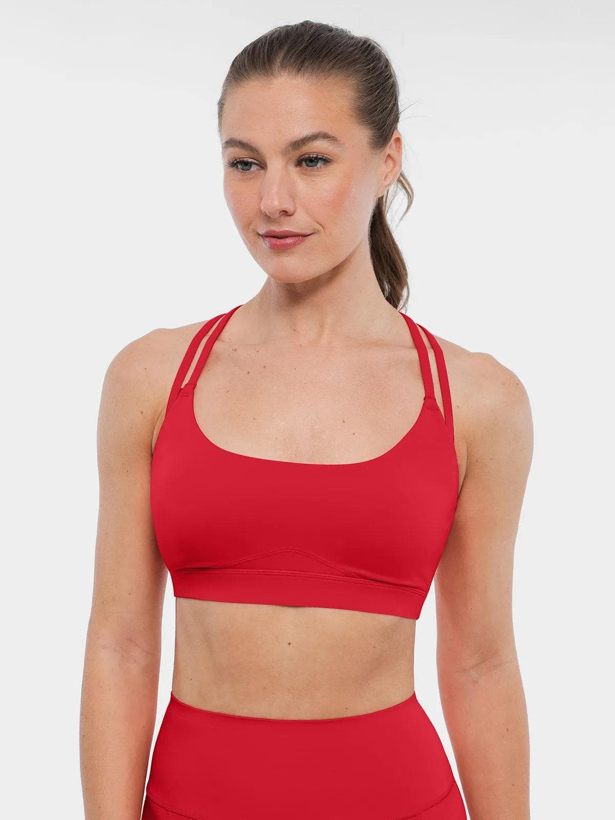 BRXL Cross Strap Sports Bra High-Waisted Shorts Set