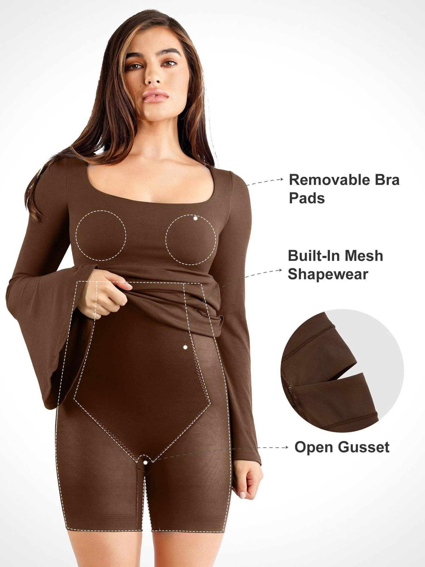 SORAYA – Shaping Midi Dress met Bell Sleeves
