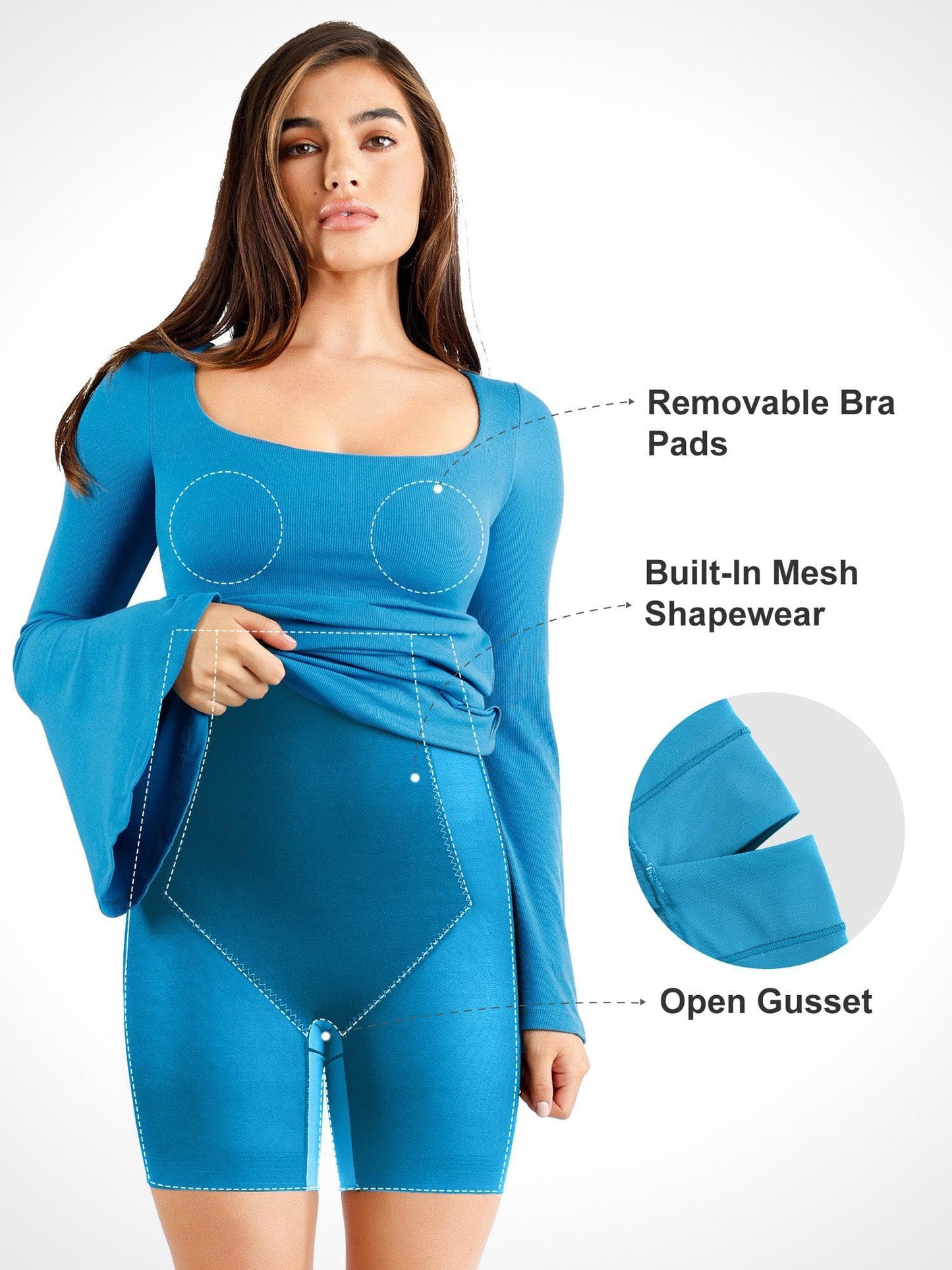 SORAYA – Shaping Midi Dress met Bell Sleeves