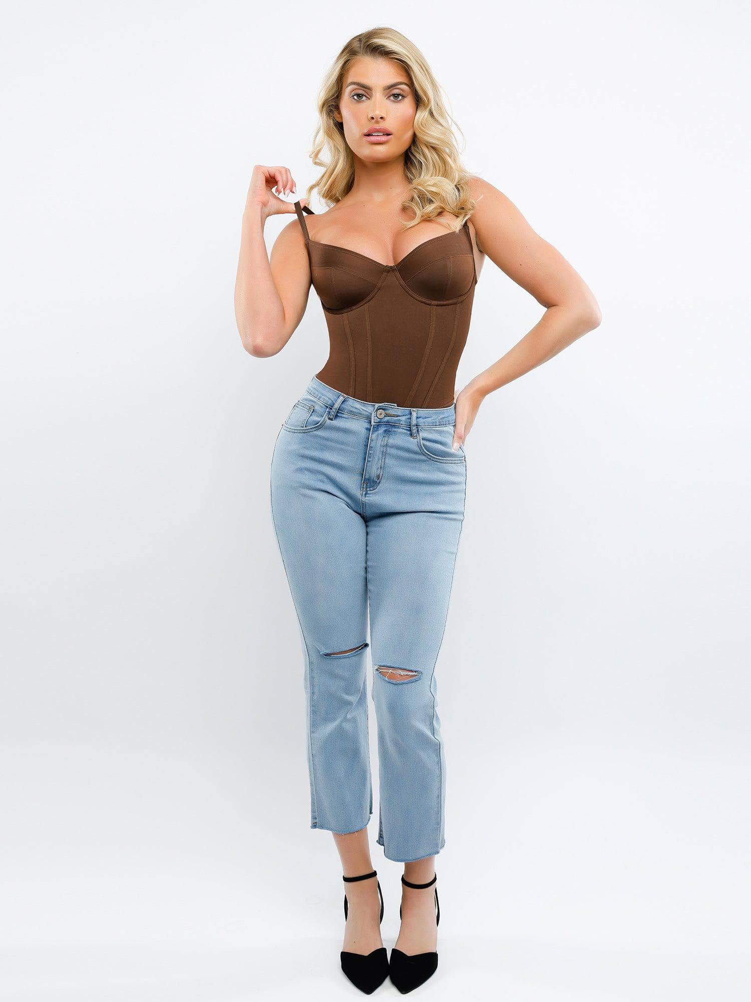 ARYA – Shaping Corset Maxi Dress - LivingCurves Formal Bodycon Party Summer Dress Maxi Dress / wit / XS