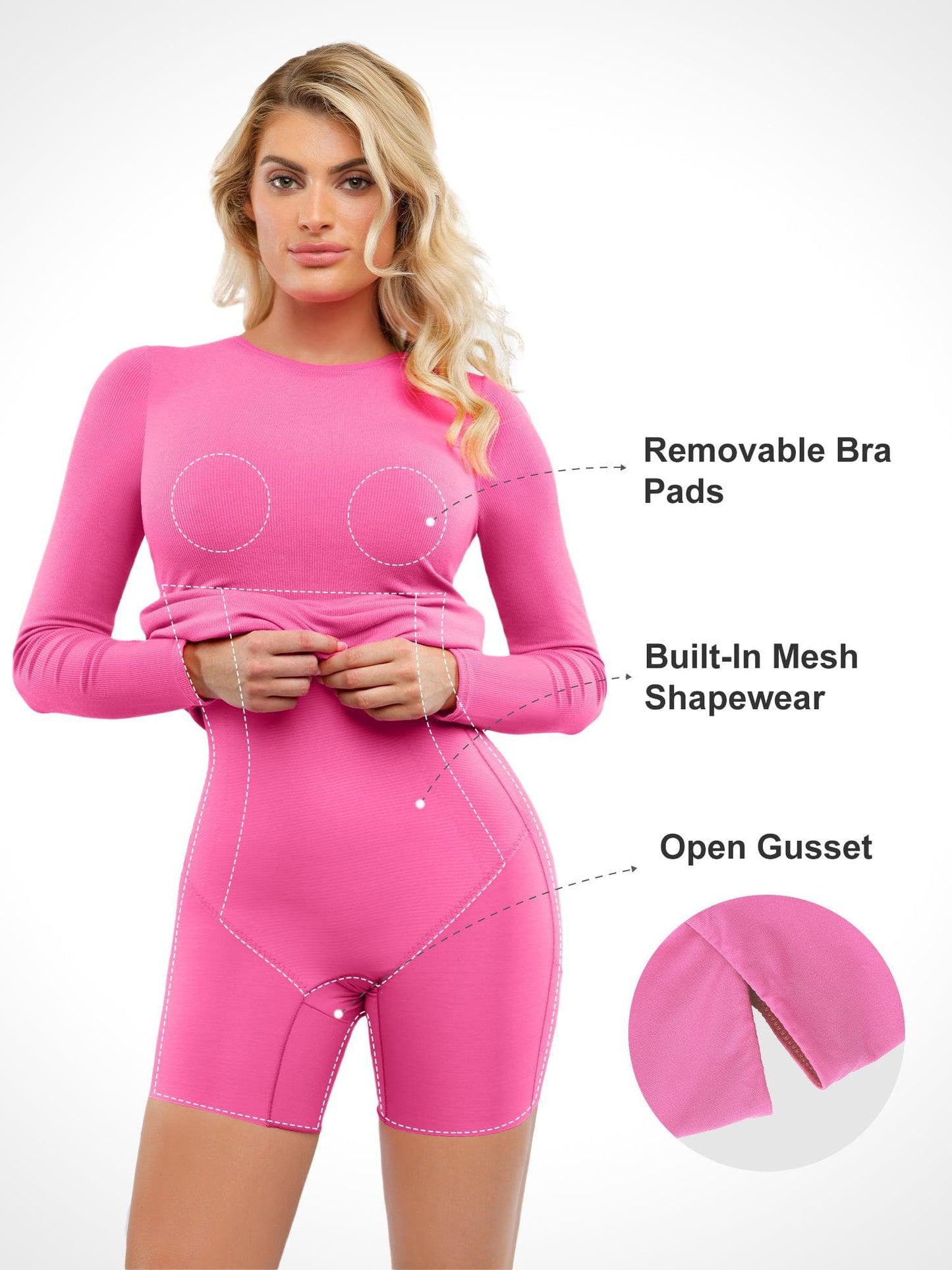 MILA – Shapewear Midi Jurk Lange Mouw