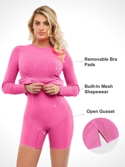 MILA – Shapewear Midi Jurk Lange Mouw