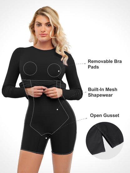 MILA – Shapewear Midi Jurk Lange Mouw