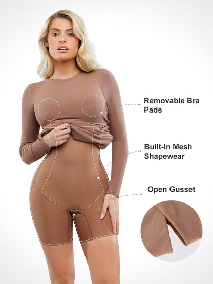 MILA – Shapewear Midi Jurk Lange Mouw