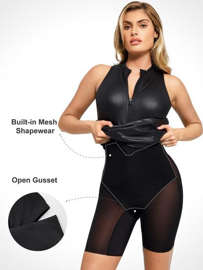 RAYNA – Faux Leather Zip Dress