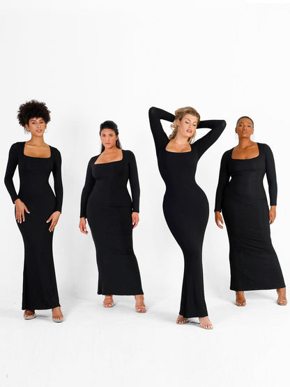 NOVA – Shapewear Maxi Dress met Lange Mouw