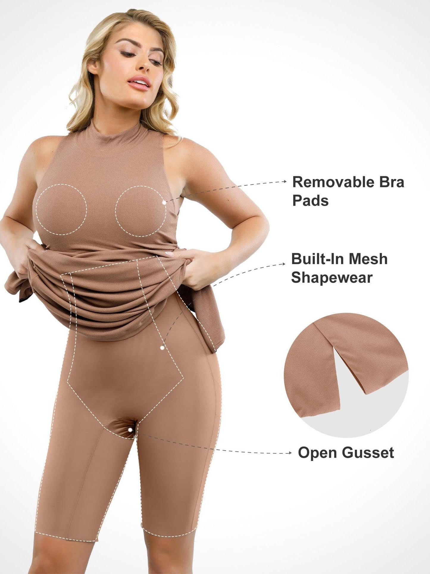 NOVARA – Shaping Mock Neck Maxi Dress