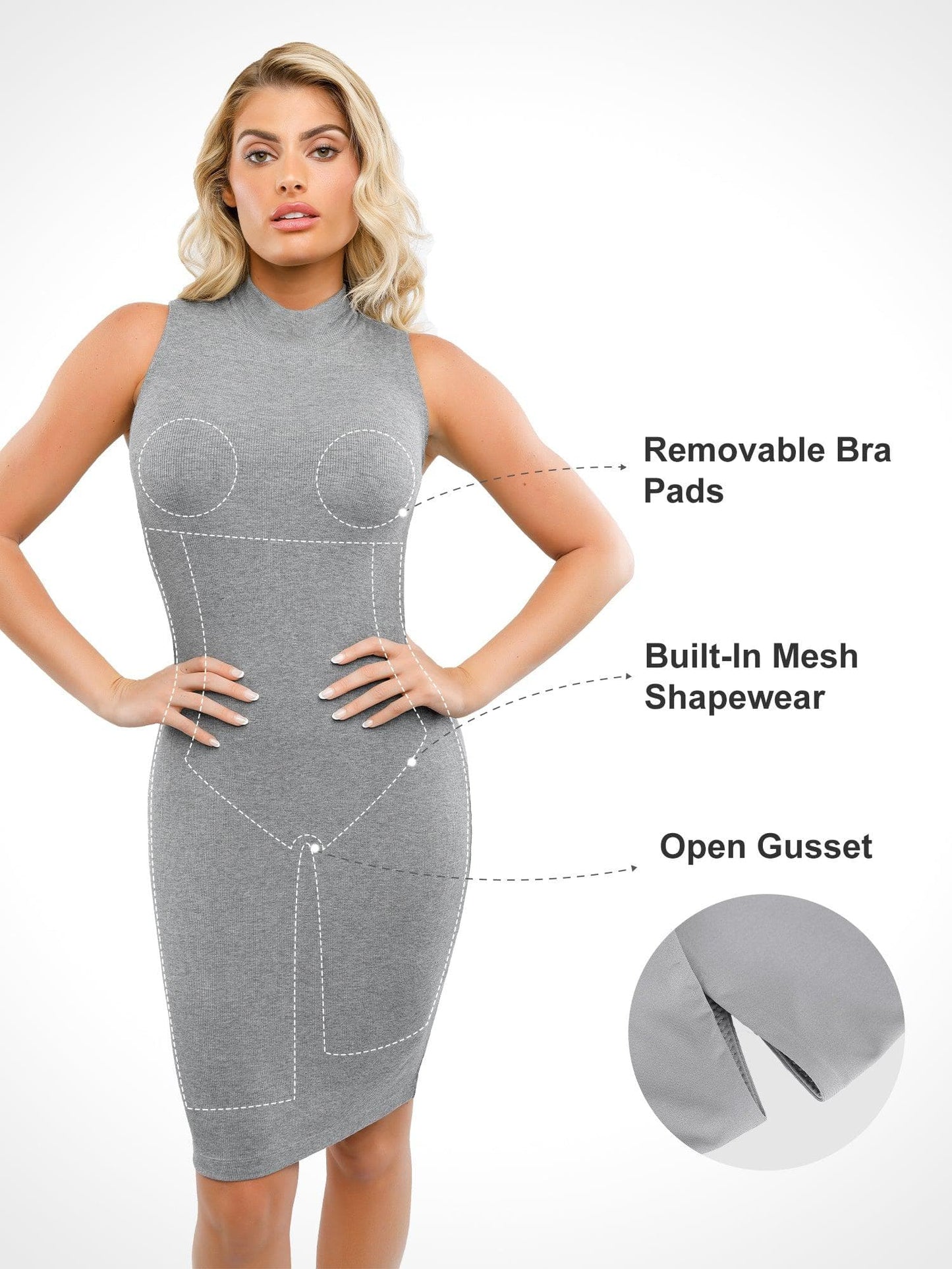 MAE – Mock Neck Slimming Midi Dress
