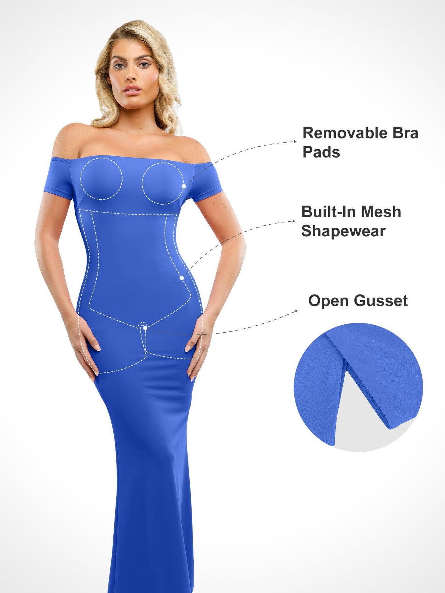 AMARIS – Off-Shoulder Shaping Maxi Dress