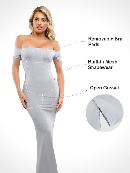 AMARIS – Off-Shoulder Shaping Maxi Dress