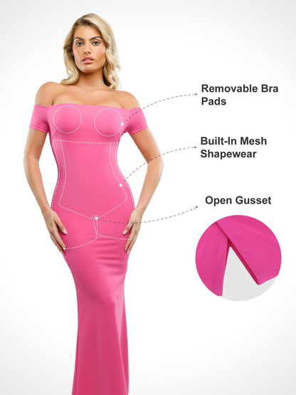 AMARIS – Off-Shoulder Shaping Maxi Dress