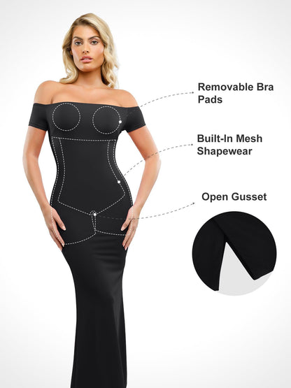 AMARIS – Off-Shoulder Shaping Maxi Dress