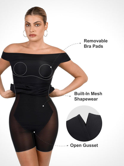 ALYA – Off-Shoulder Bodycon Mini Dress
