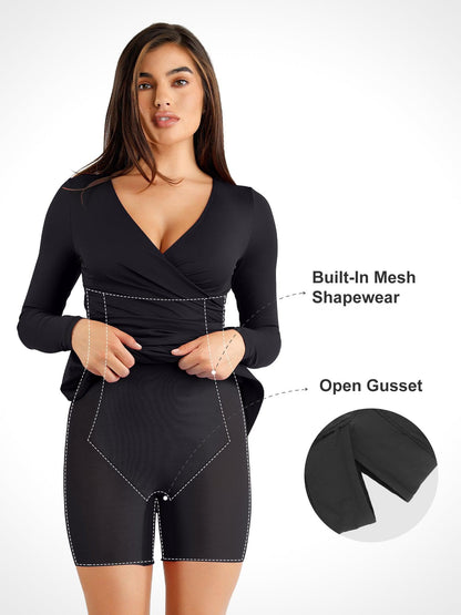 AURENE – Shaping Ruched Midi Dress