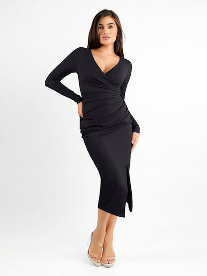 AURENE – Shaping Ruched Midi Dress