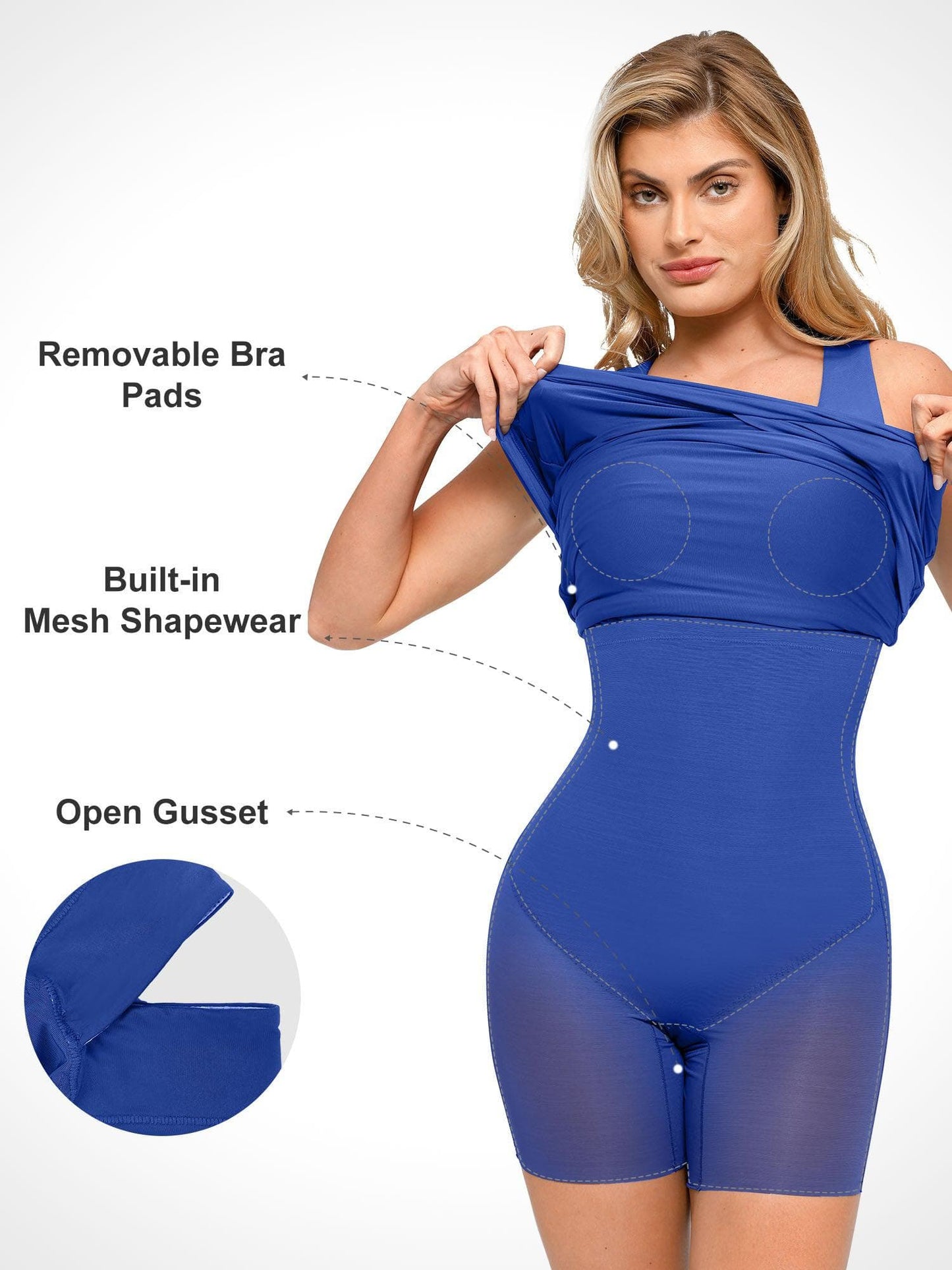 ELVA – Shapewear Mini Jurk met Square Neck
