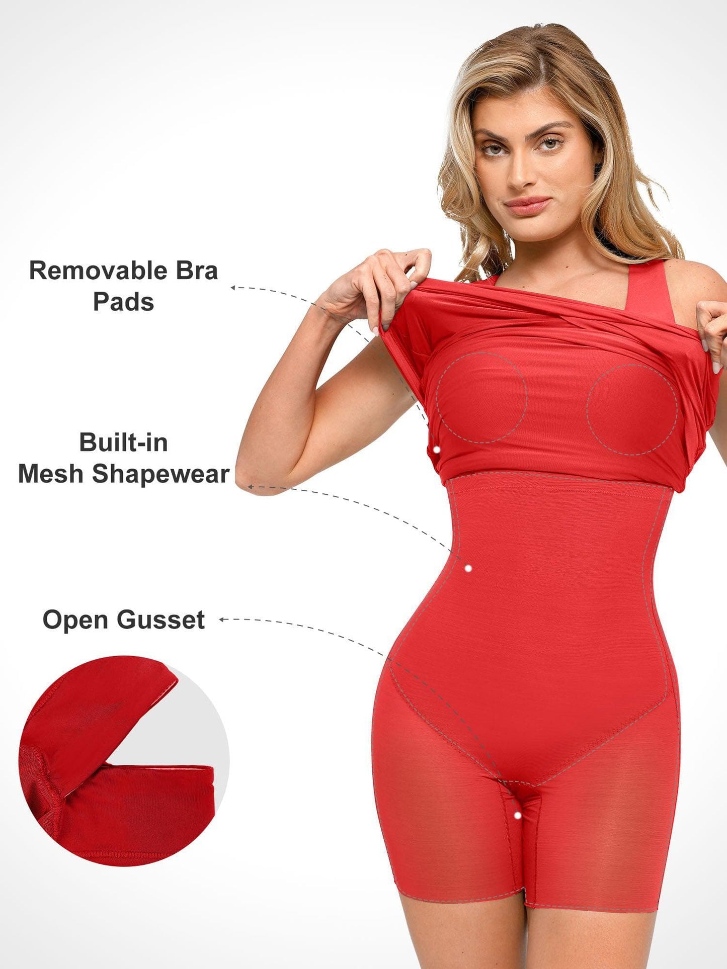 ELVA – Shapewear Mini Jurk met Square Neck