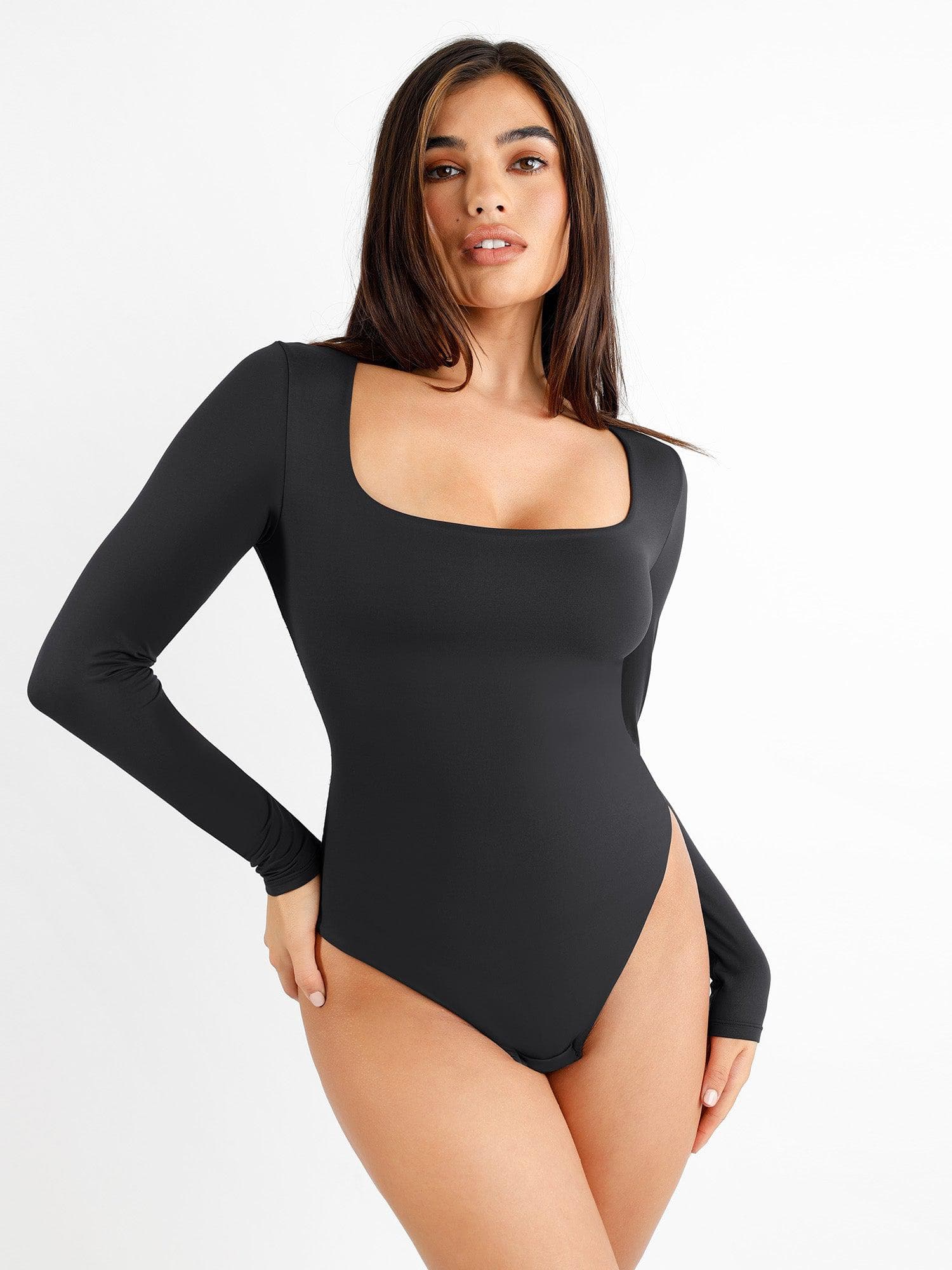 Shapewear Cloudsense Long Sleeve Seamless Bodysuit - LivingCurves Soft Tops Body Shaper Winter Black / S