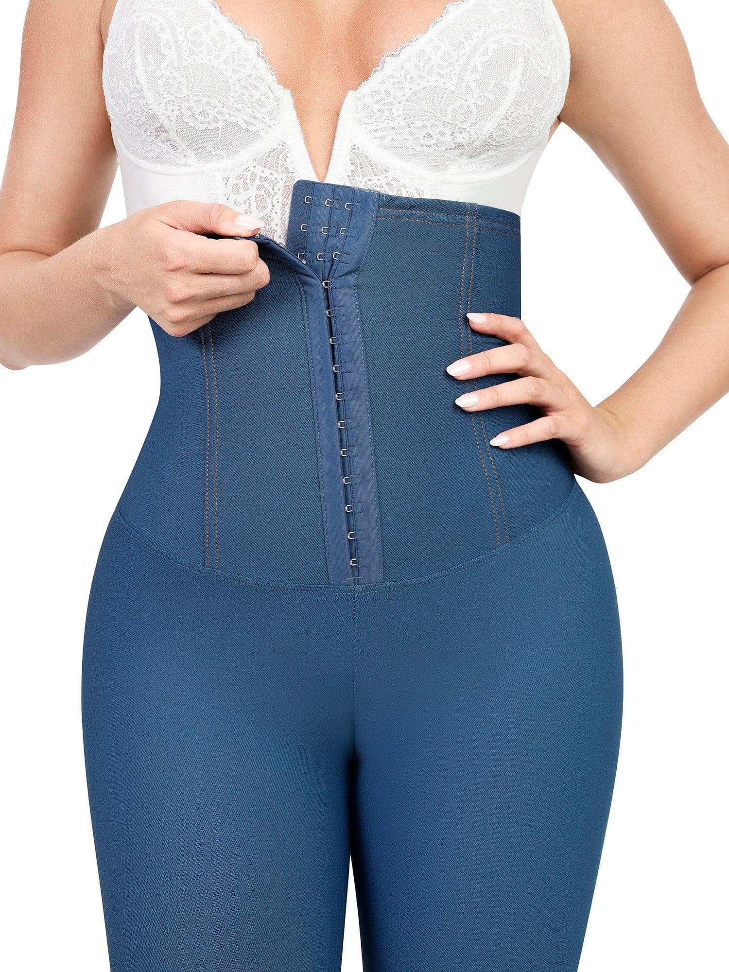 Shapewear High-Waist Tummy Control Denim Leggings - LivingCurves Denim Pants Blue / S