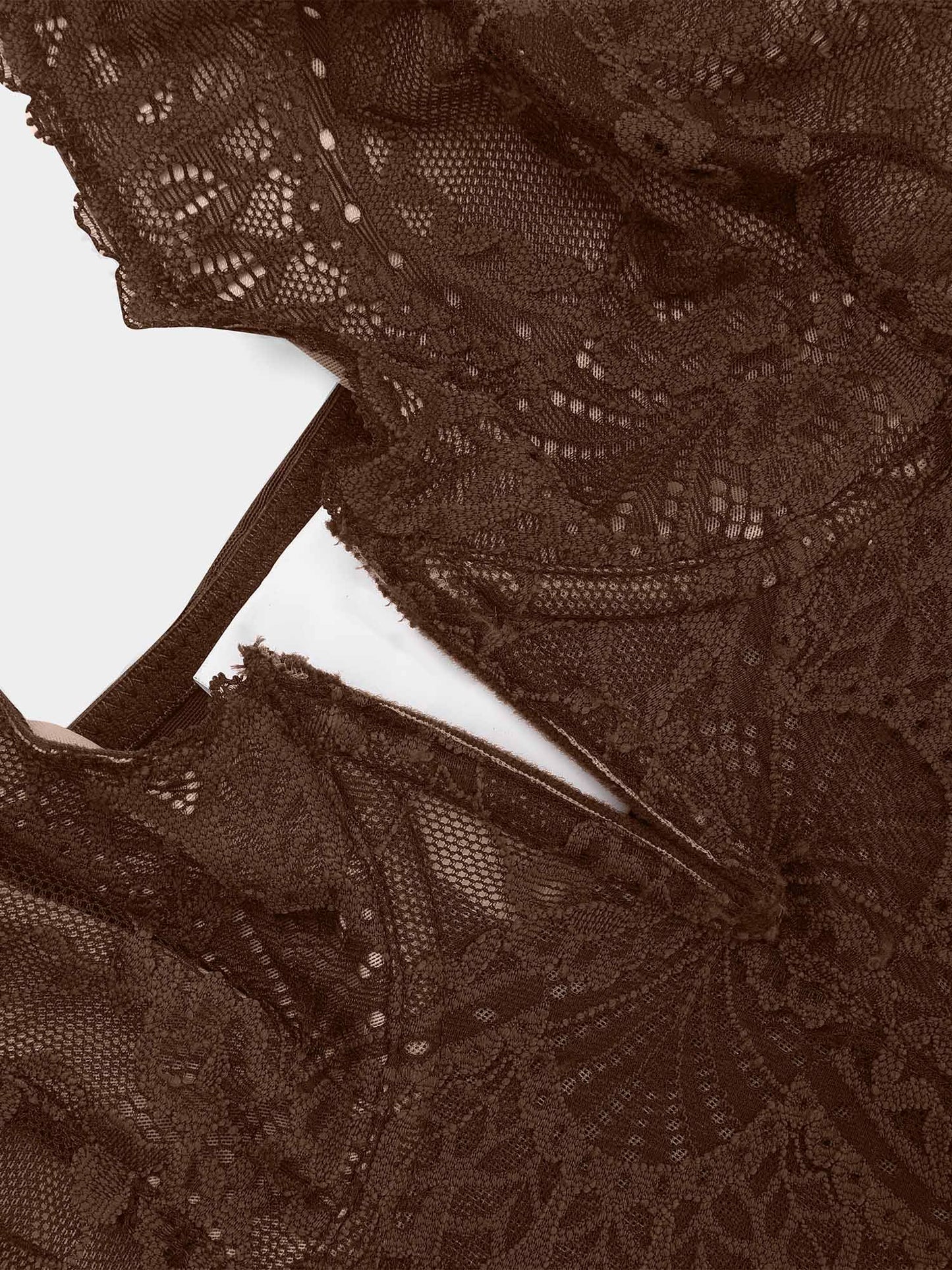 ELYSIA – Lace Bodysuit - LivingCurves Sexy Shaping Daily Outfits Kant Deep-V (valt klein) / Zwart / S