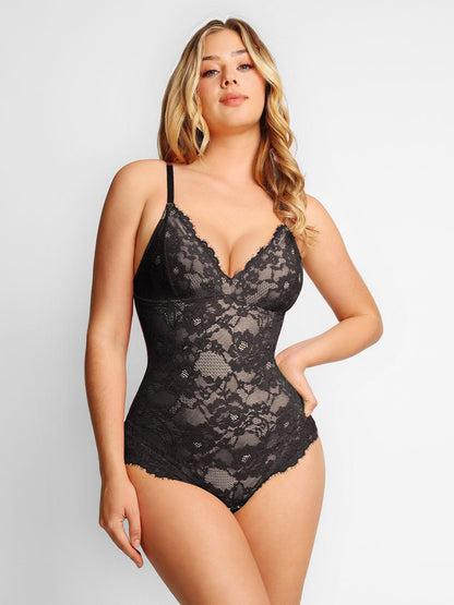 ELYSIA – Lace Bodysuit - LivingCurves Sexy Shaping Daily Outfits Volledig kant / Zwart / S