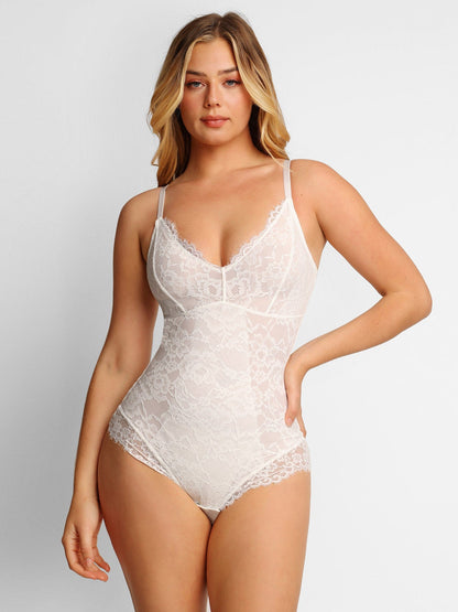 ELYSIA – Lace Bodysuit - LivingCurves Sexy Shaping Daily Outfits Volledig kant / Wit / S