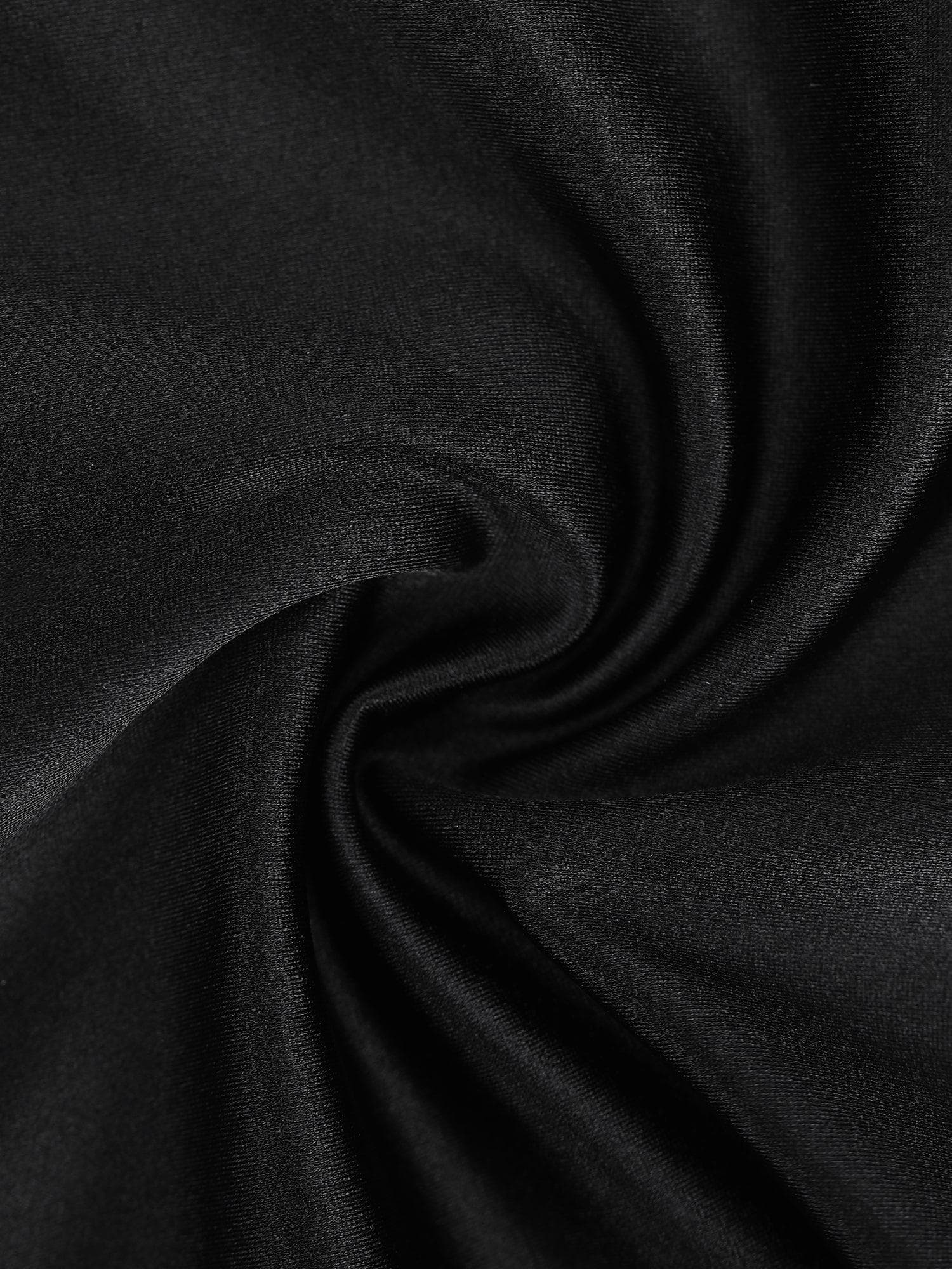 NOVA – Stretch Satin Sculpting Romper - LivingCurves Casual Jumpsuit Tummy Control Zwart / S