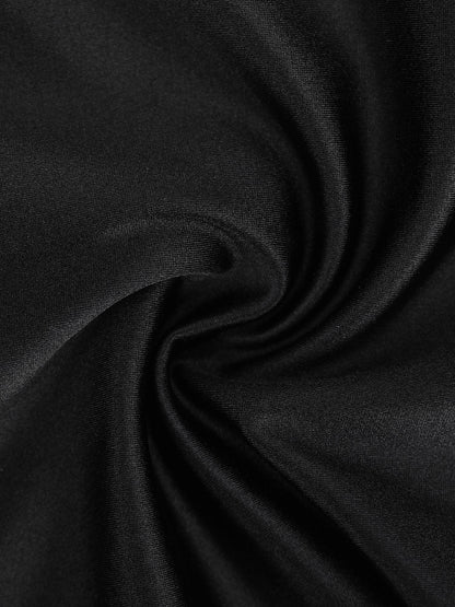 NOVA – Stretch Satin Sculpting Romper - LivingCurves Casual Jumpsuit Tummy Control Zwart / S