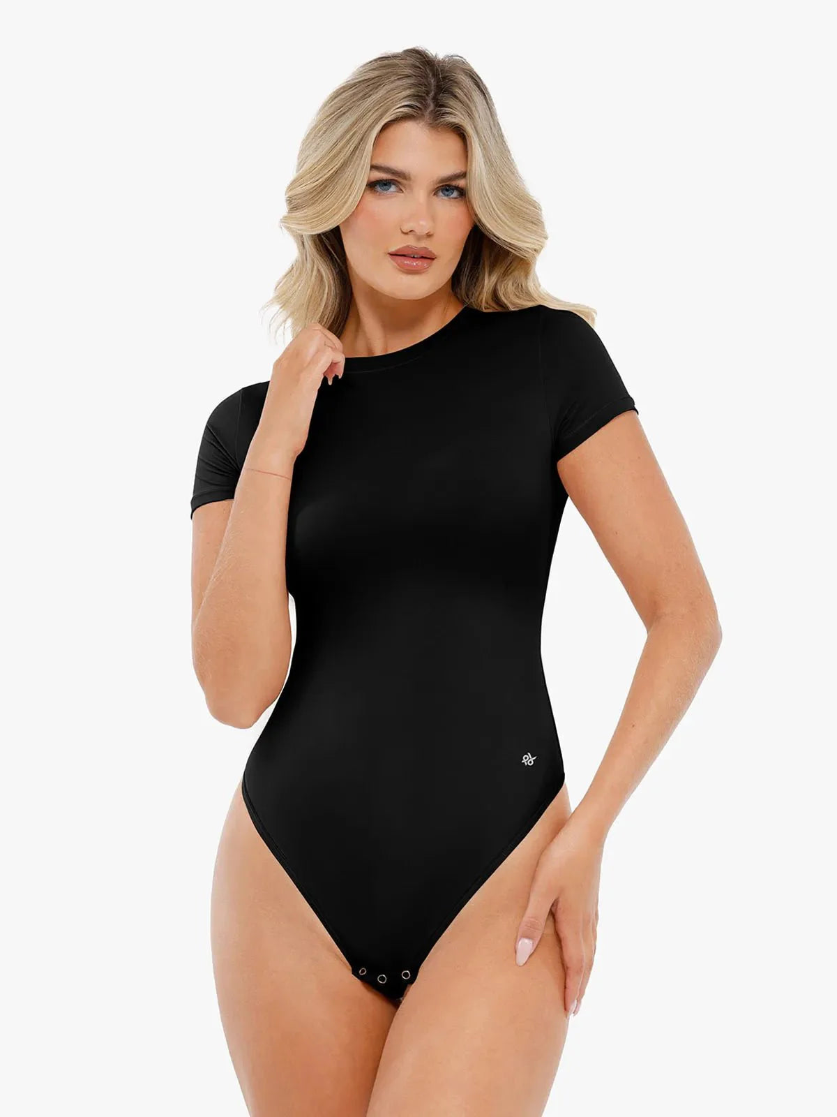 Shapewear Cloudsense Short Sleeve Crew-Neck Bodysuit - LivingCurves Soft Comfy Tops Body Shaper Black / S