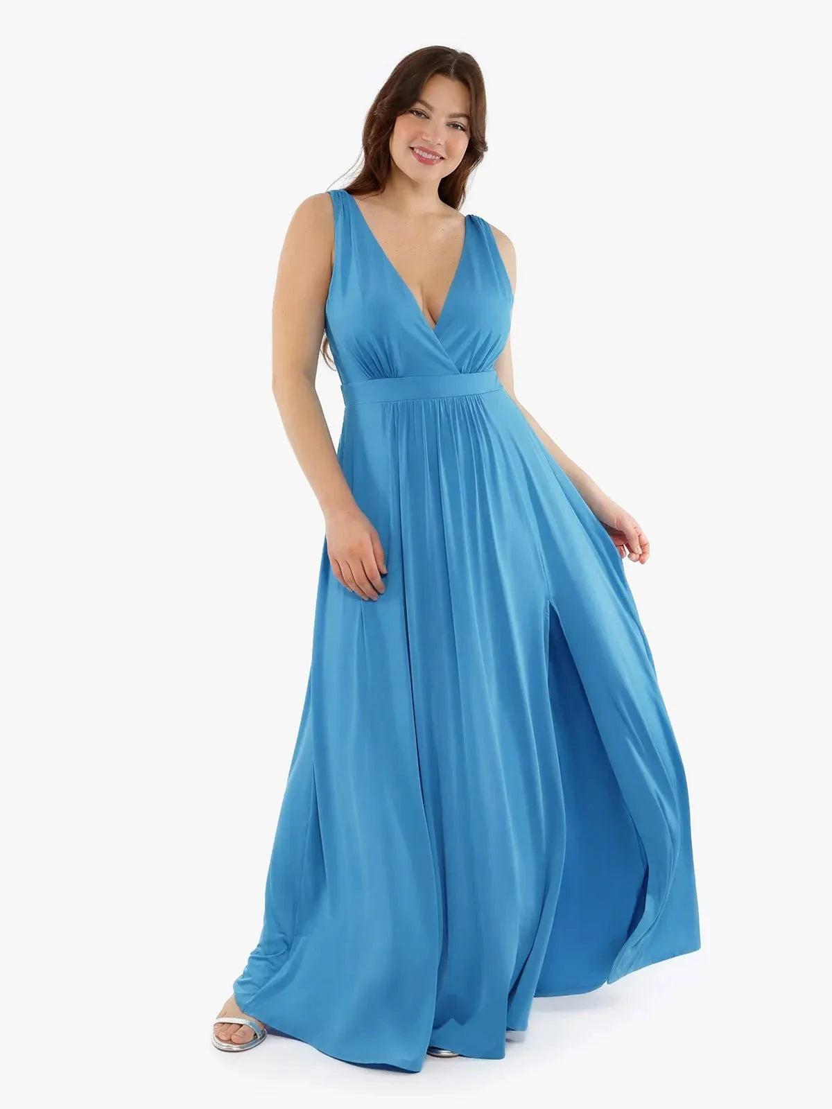AVA – Deep V Goddess Maxi Dress