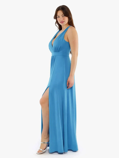 AVA – Deep V Goddess Maxi Dress
