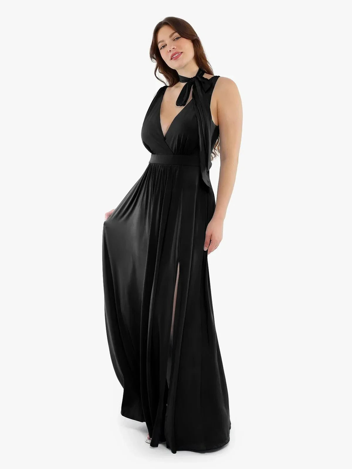 AVA – Deep V Goddess Maxi Dress