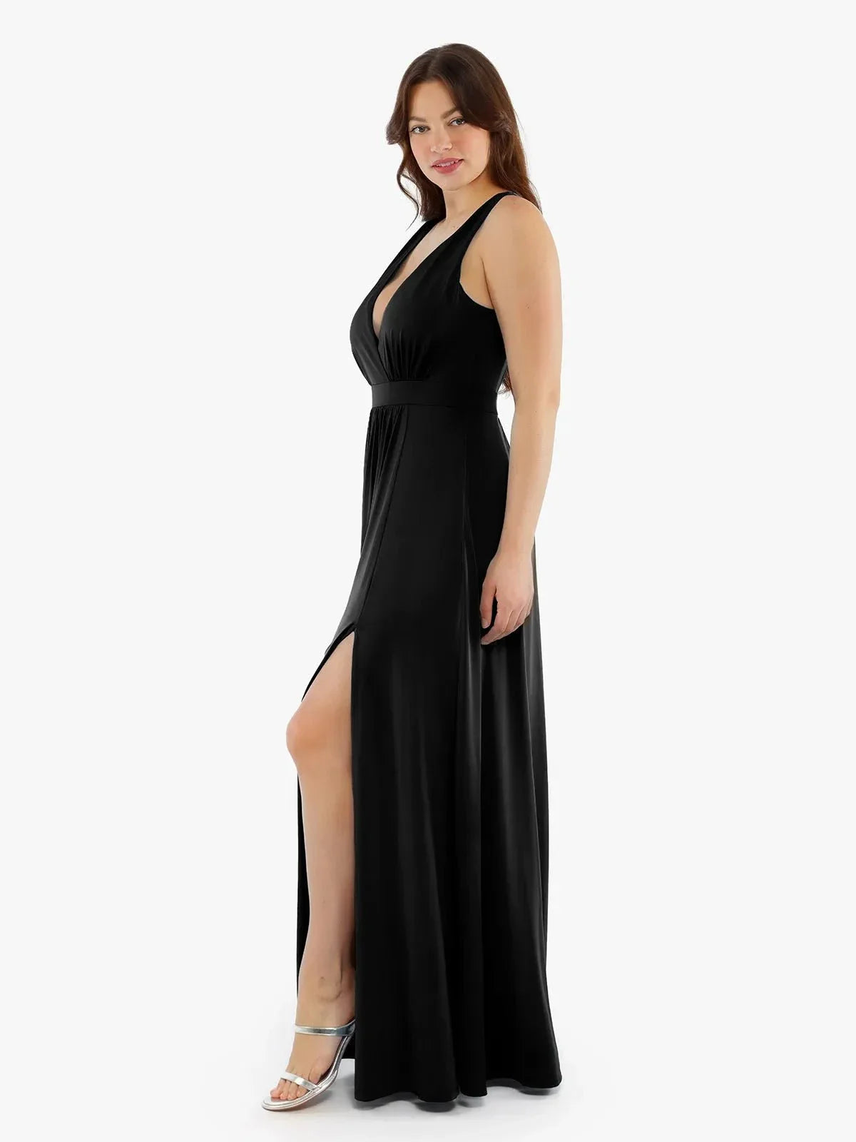 AVA – Deep V Goddess Maxi Dress