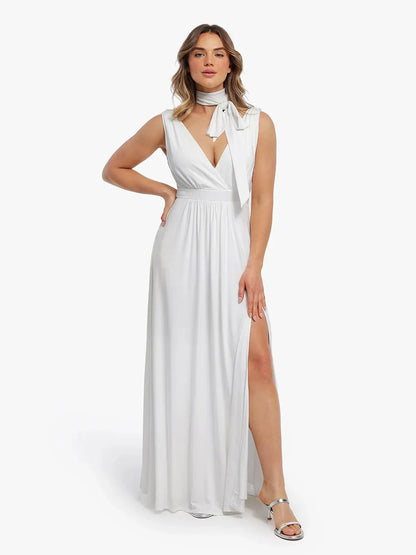 AVA – Deep V Goddess Maxi Dress