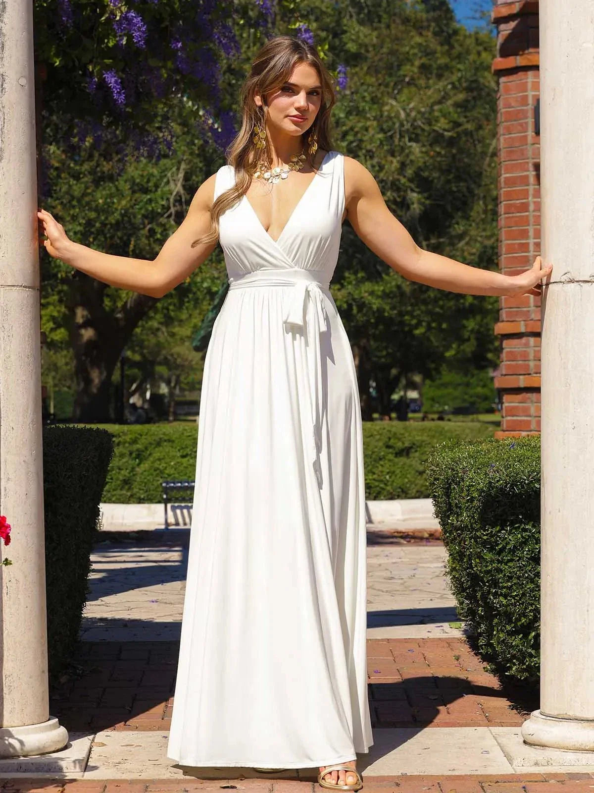 AVA – Deep V Goddess Maxi Dress
