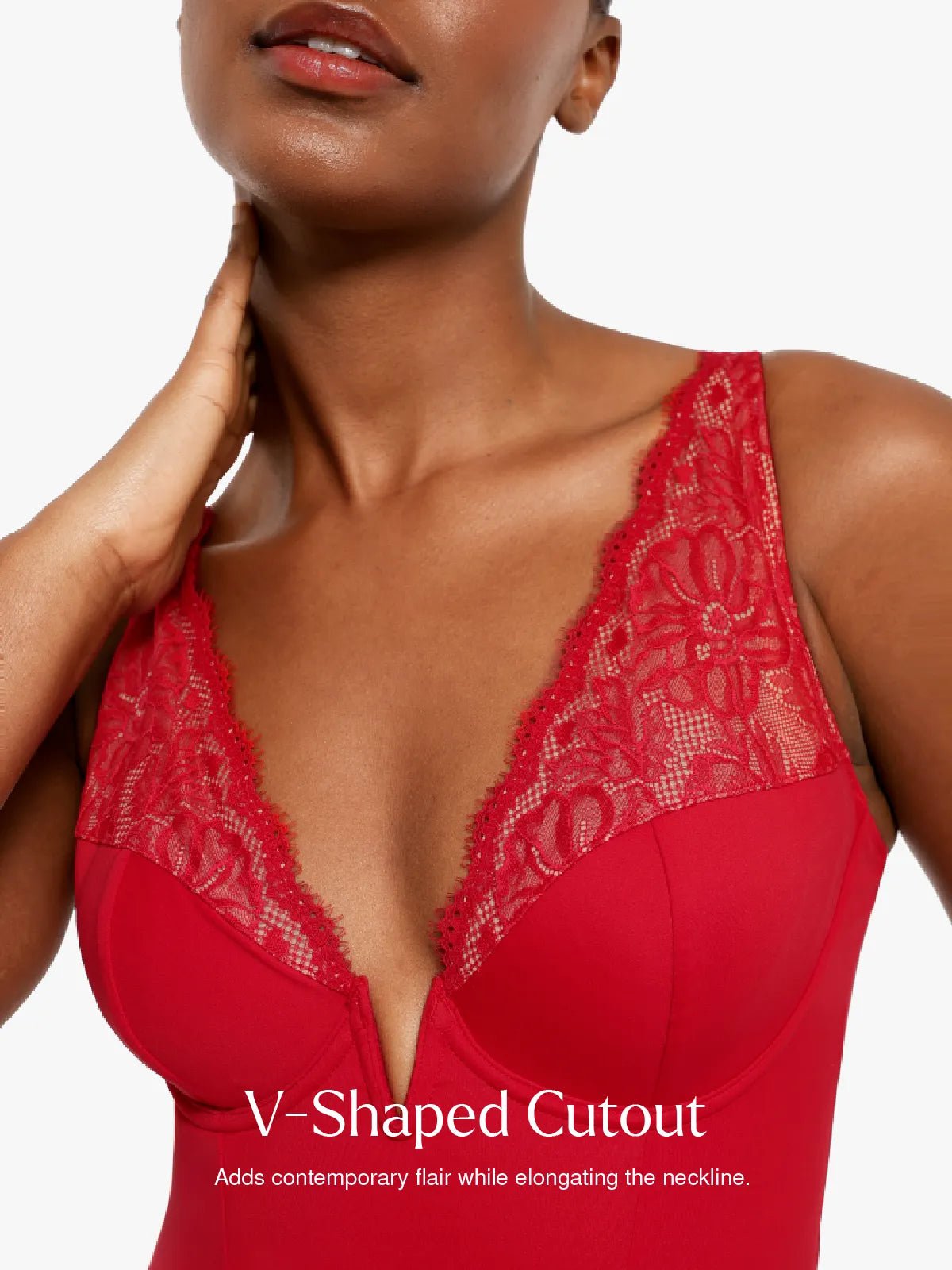 ALYA – Lace Hourglass Bodysuit - LivingCurves Sexy Tops Body Shaper Wit / XS