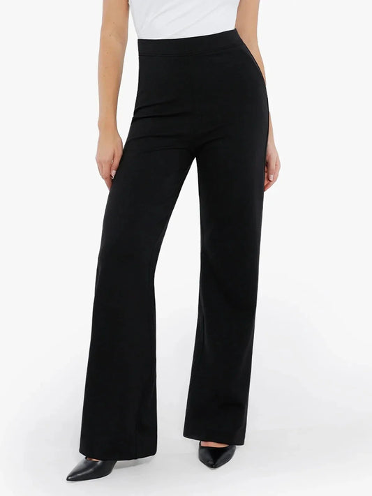SELENE – Shaping Ponte Wide-Leg Pants - LivingCurves Business Casual Pants Zwart / XS