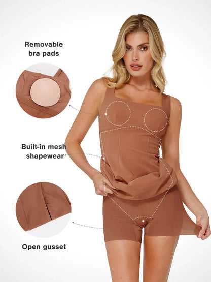 LINA – Nubuck Sculpt Midi Dress